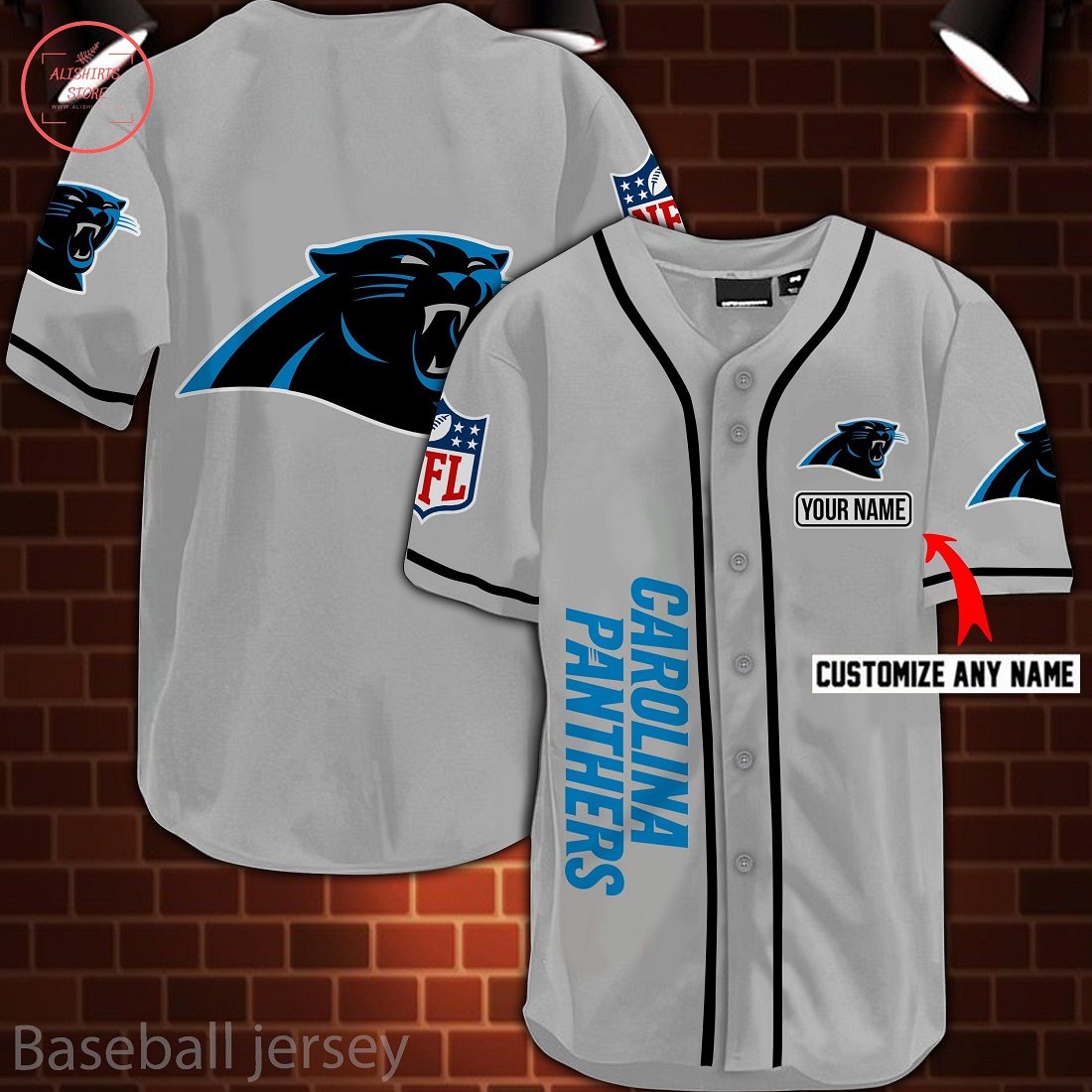 Nfl Carolina Panthers Personalized Baseball Jersey