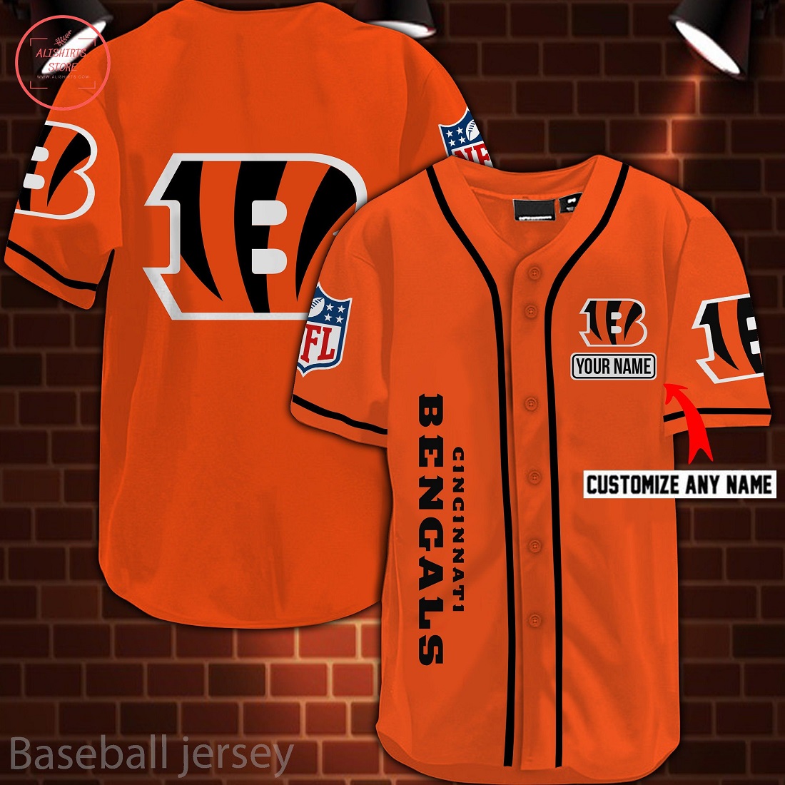 Nfl Cincinnati Bengals Personalized Baseball Jersey