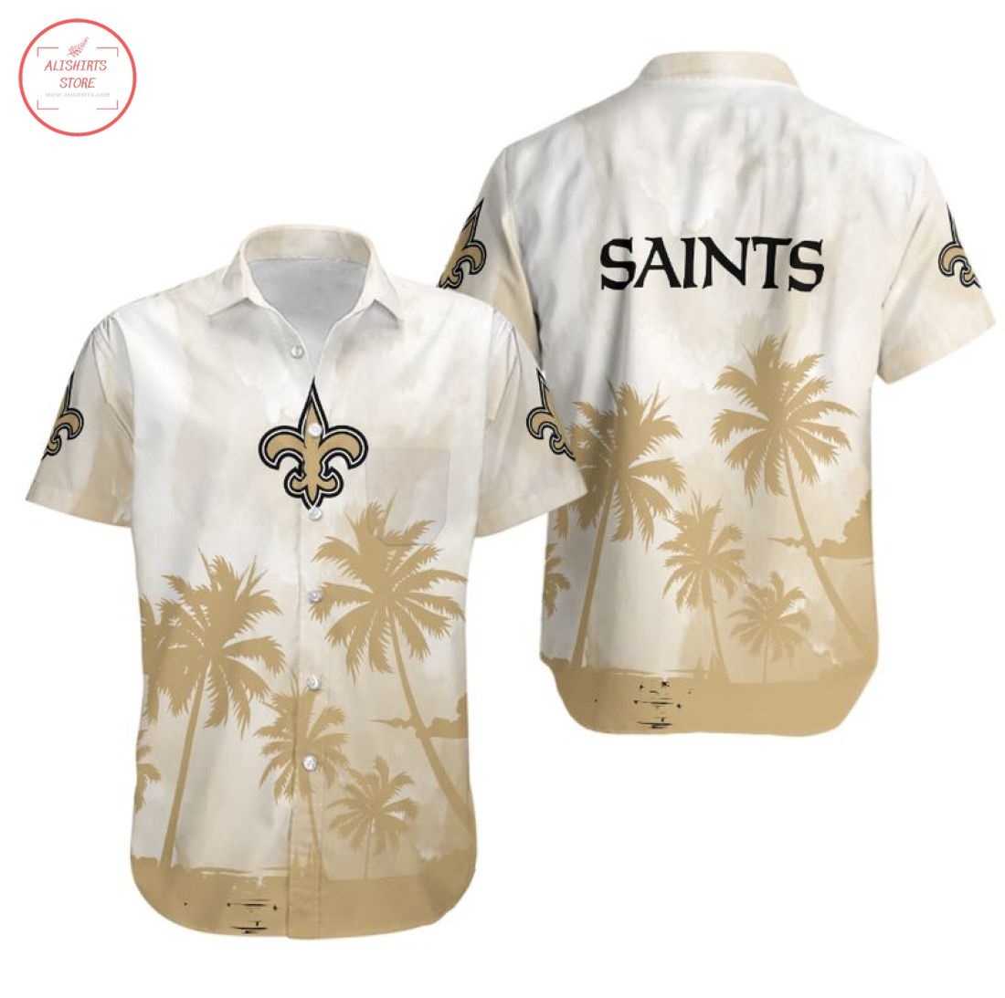 Nfl New Orleans Saints Coconut Trees Hawaiian Shirt