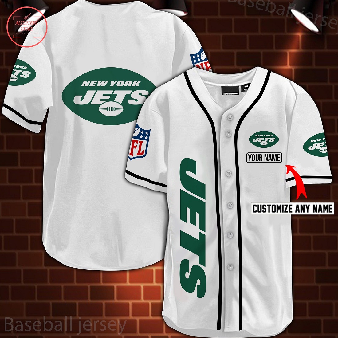 Nfl New York Jets Personalized Baseball Jersey
