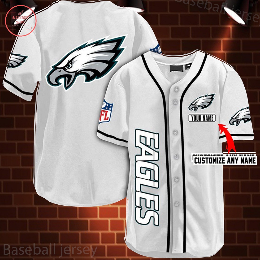 Nfl Philadelphia Eagles Personalized Baseball Jersey