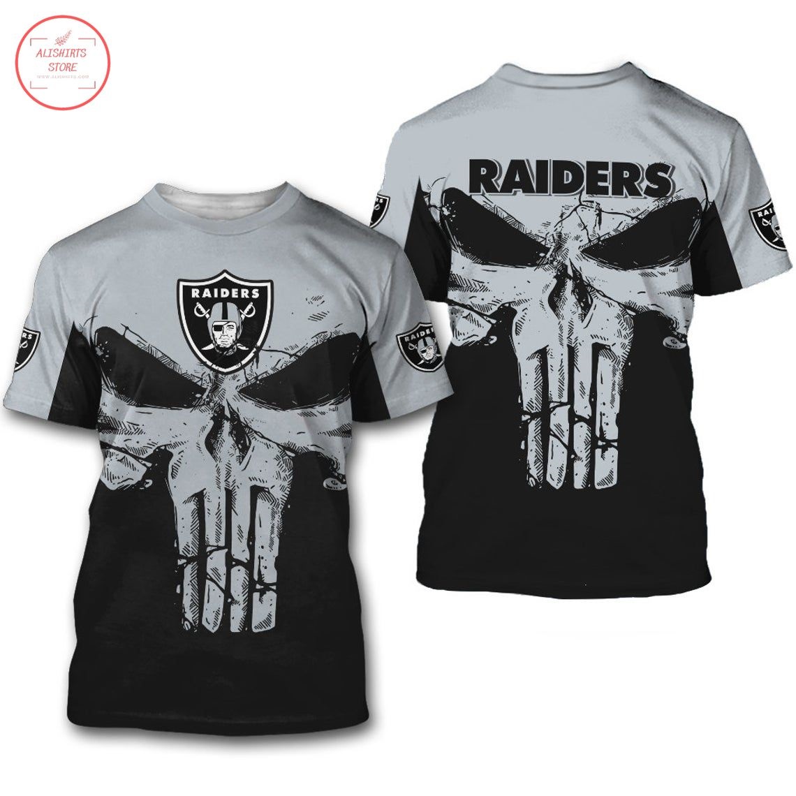 Oakland Raiders NFL Punisher Skull Shirt