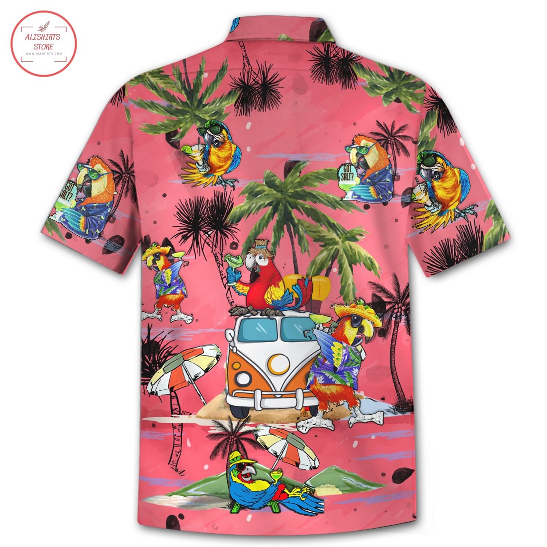 Parrot Beach Pattern Hawaiian Shirt