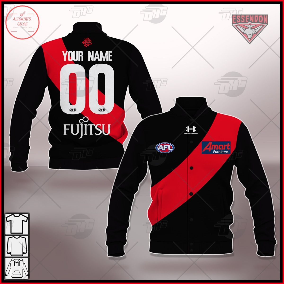 Personalized AFL Essendon 2021 Season Home Guernsey Jacket