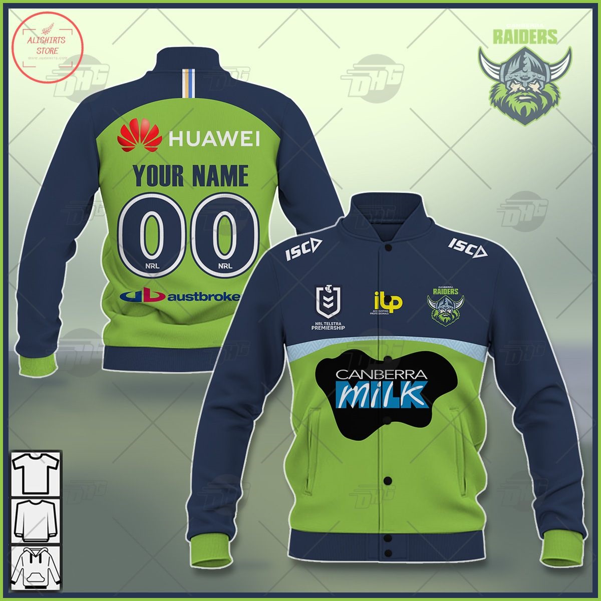 Personalized NRL Canberra Raiders 2021 Letterman Jacket