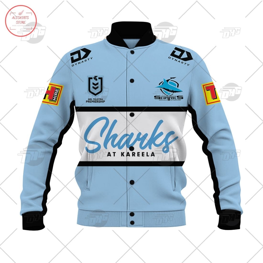 Personalized NRL Cronulla-Sutherland Sharks 2021 Letterman Jacket