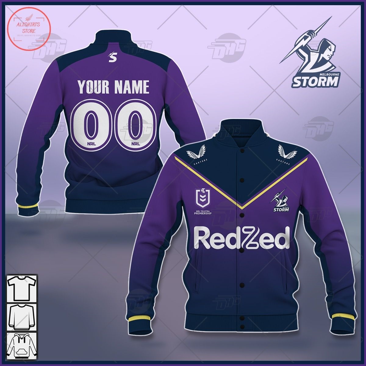 Personalized NRL Melbourne Storm 2021 Letterman Jacket