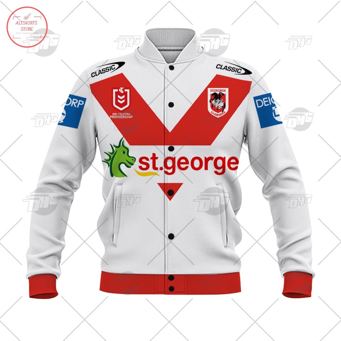 Personalized NRL St. George Illawarra Dragons 2021 Letterman Jacket