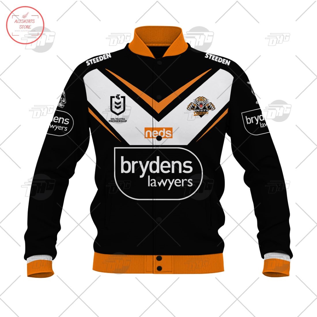 Personalized NRL Wests Tigers 2021 Letterman Jacket