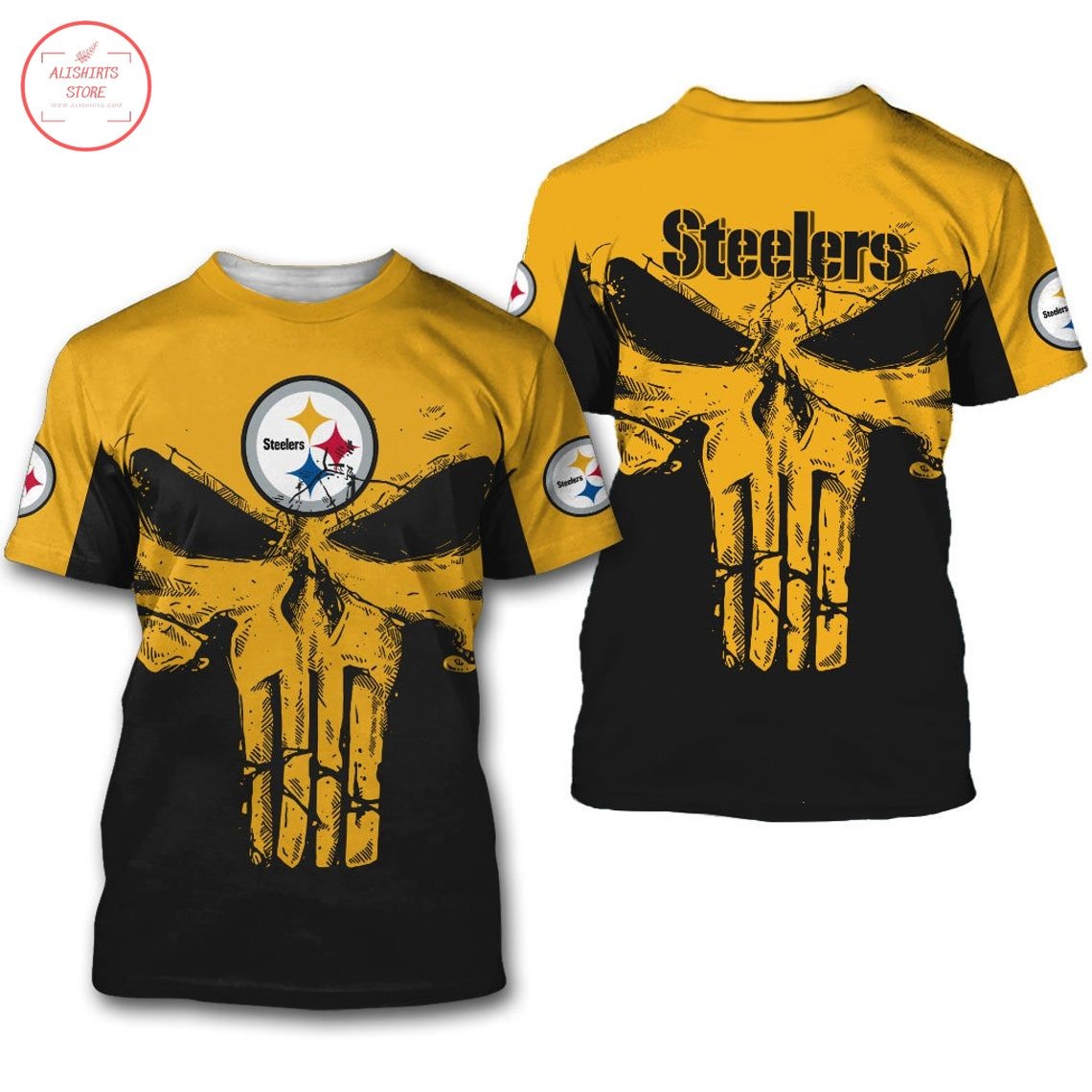 Pittsburgh Steelers NFL Punisher Skull Shirt