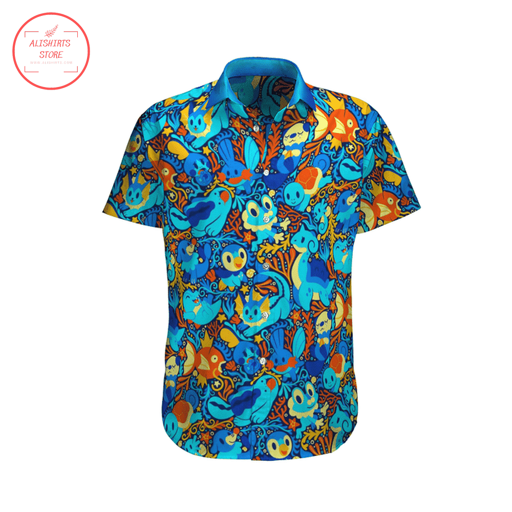 Pokemon Blue Color Hawaii Shirt