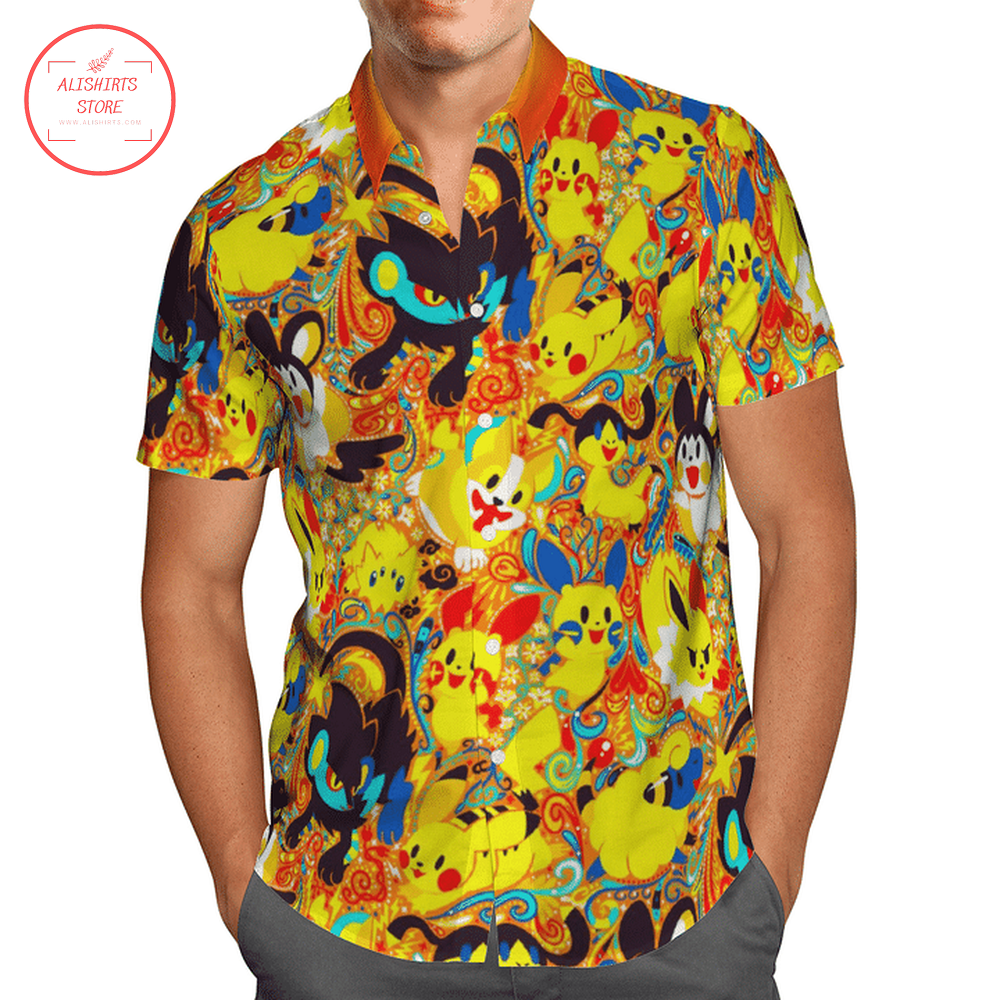 Pokemon Yellow Color Hawaii Shirt