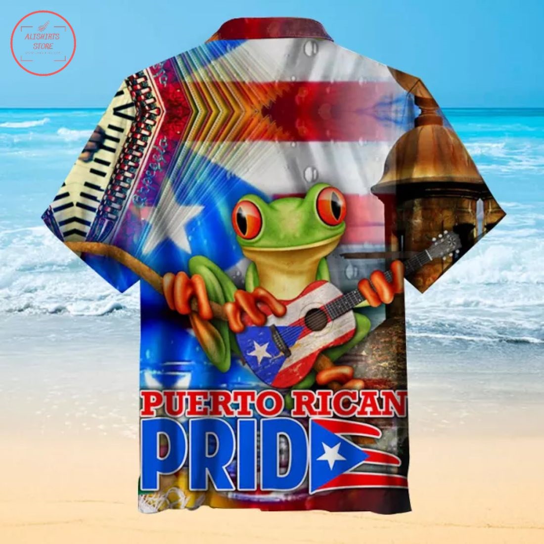 Puerto Rico Frog Flag Hawaiian Shirt