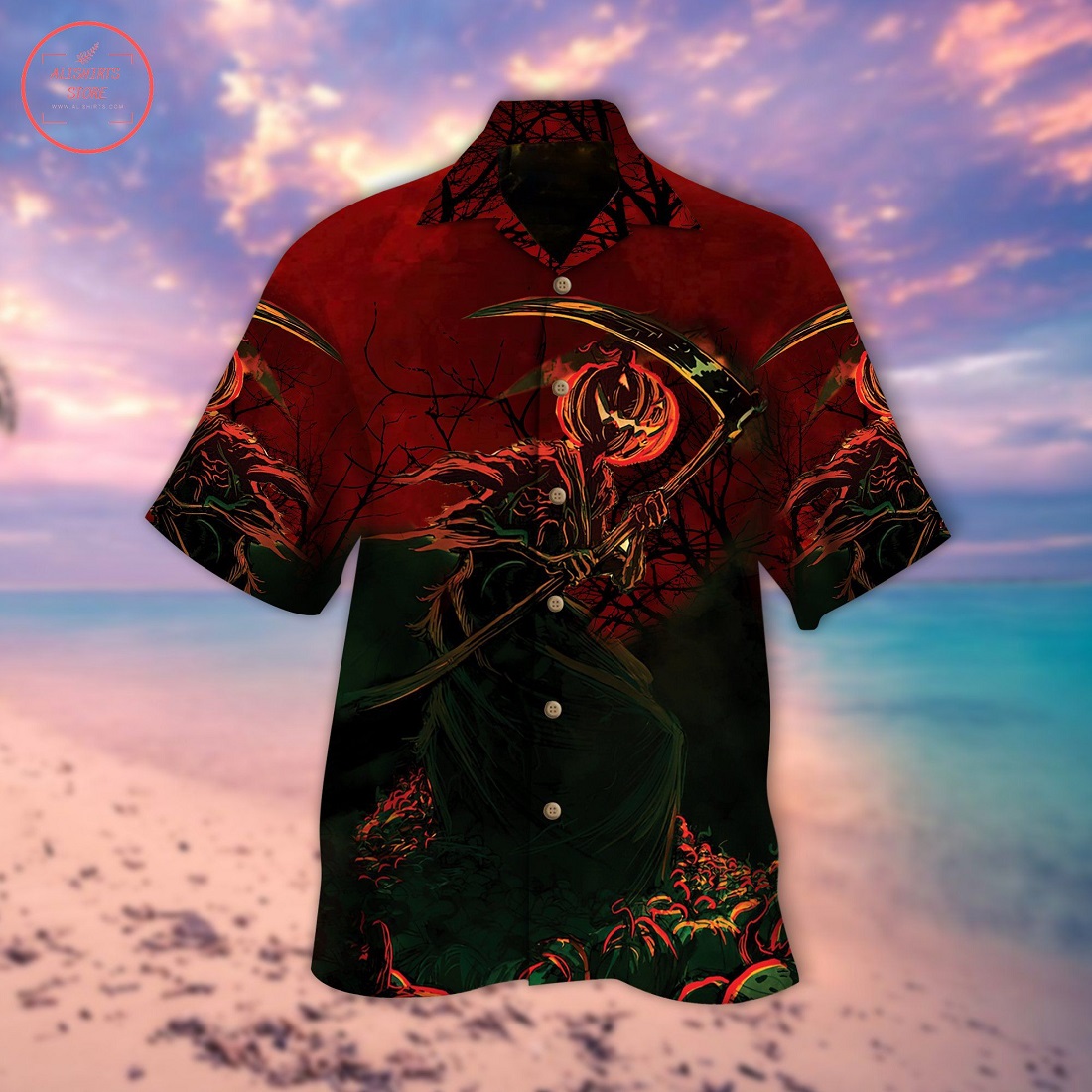 Pumpkin Crescent Halloween Hawaiian Shirt