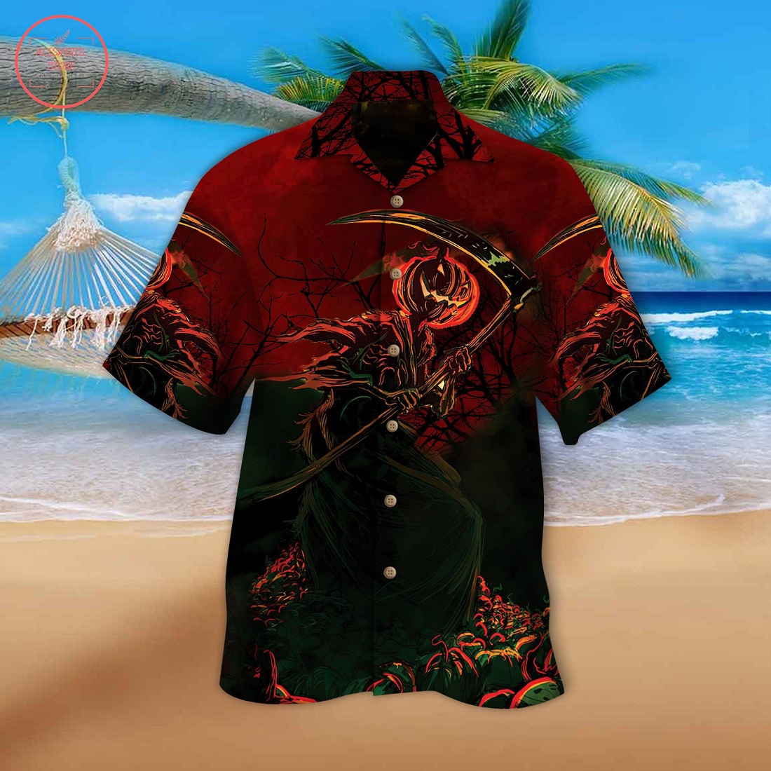 Pumpkin Crescent Halloween Hawaiian Shirt