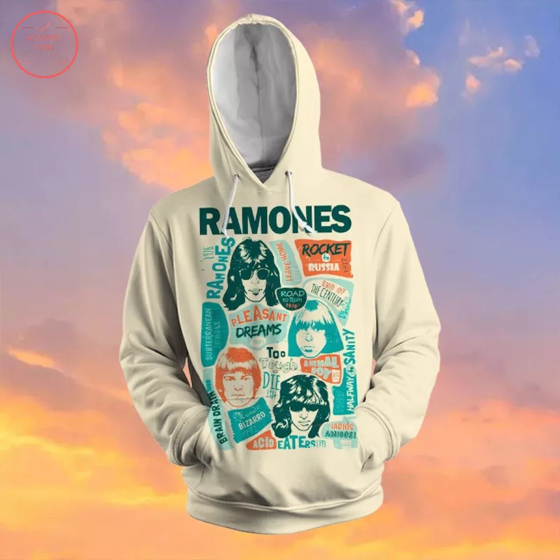 Ramones Creative Collage 3D Hoodie