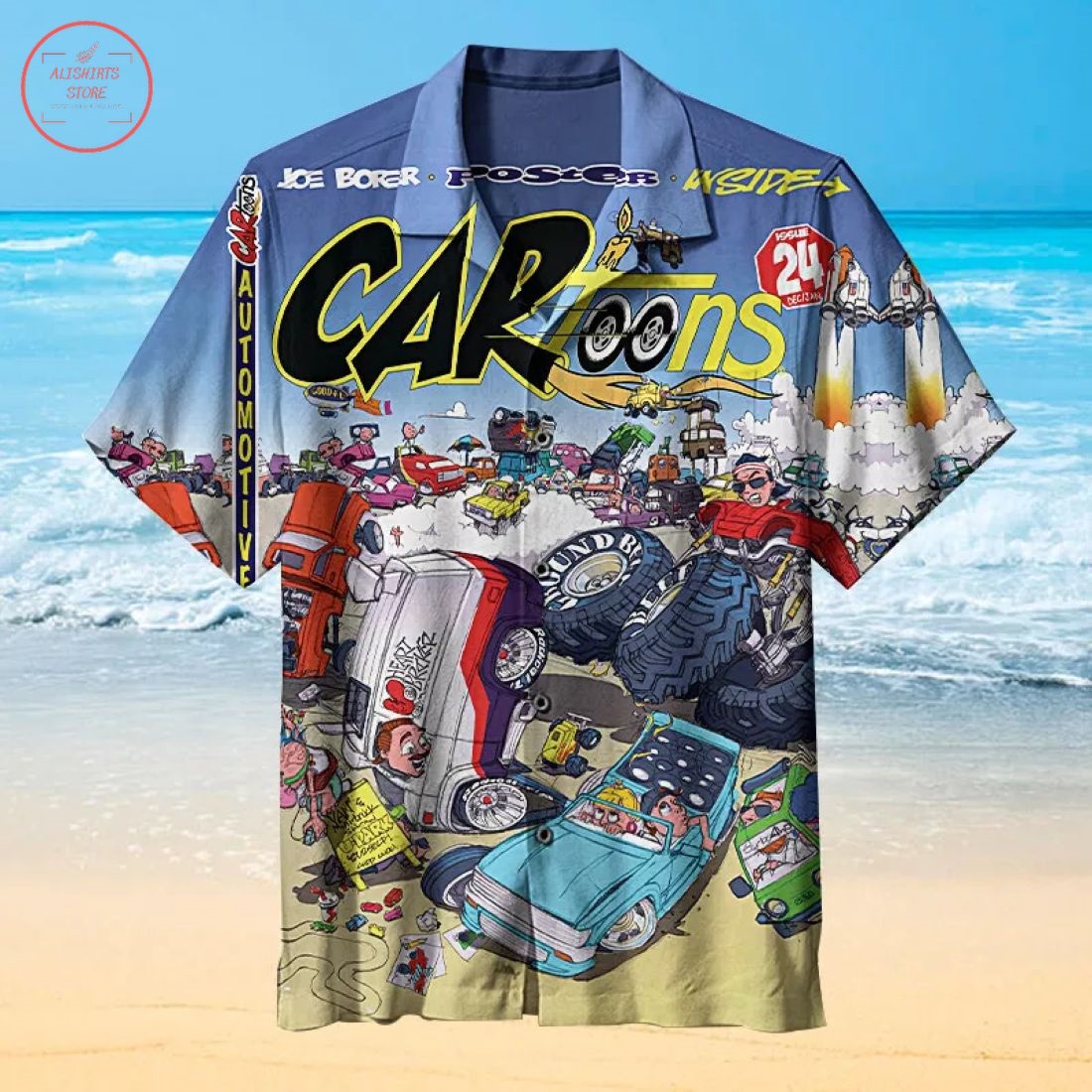 Retro Car Toons Comic Hawaiian Shirt