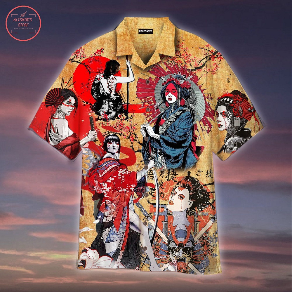 Samurai Girl Hawaiian Shirt