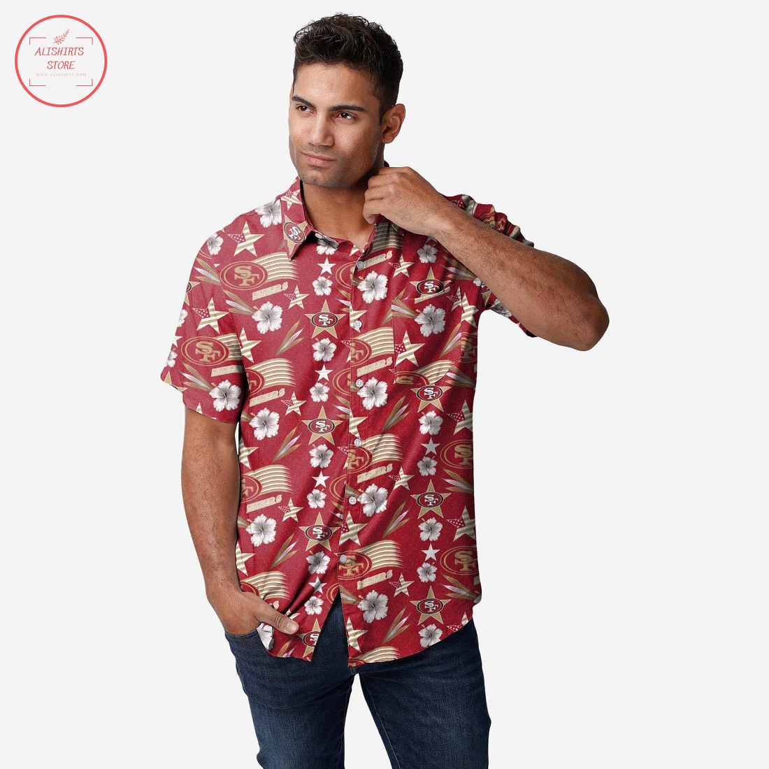 San Francisco 49ers Americana Hawaiian Shirt