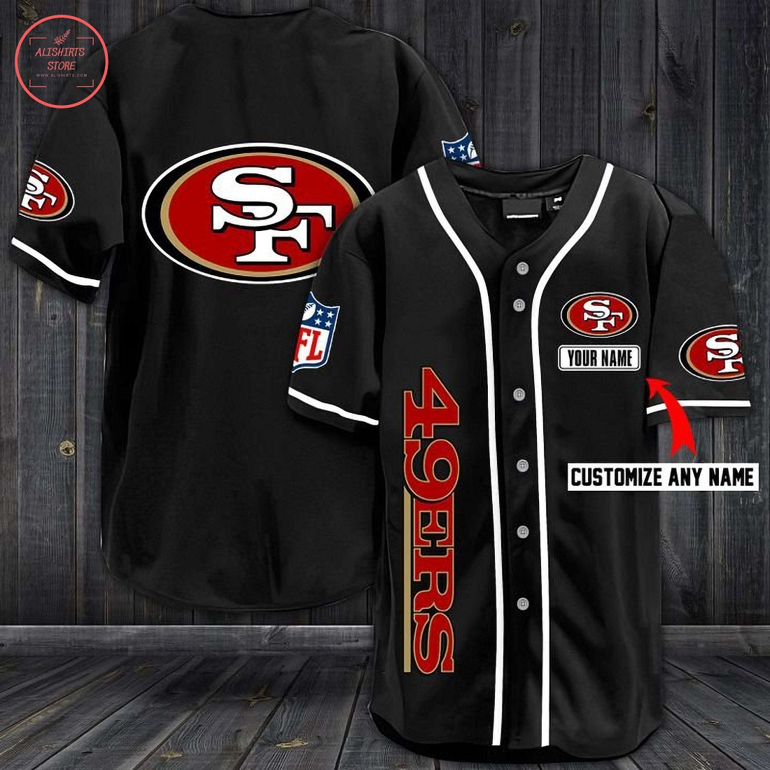 San Francisco 49ers Personalized Custom Baseball Jersey