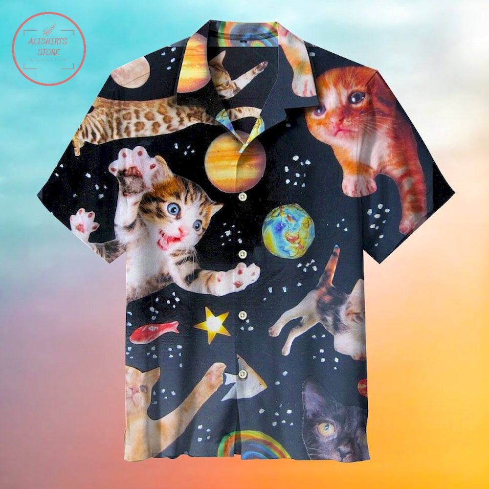 Space cat Hawaiian Shirt