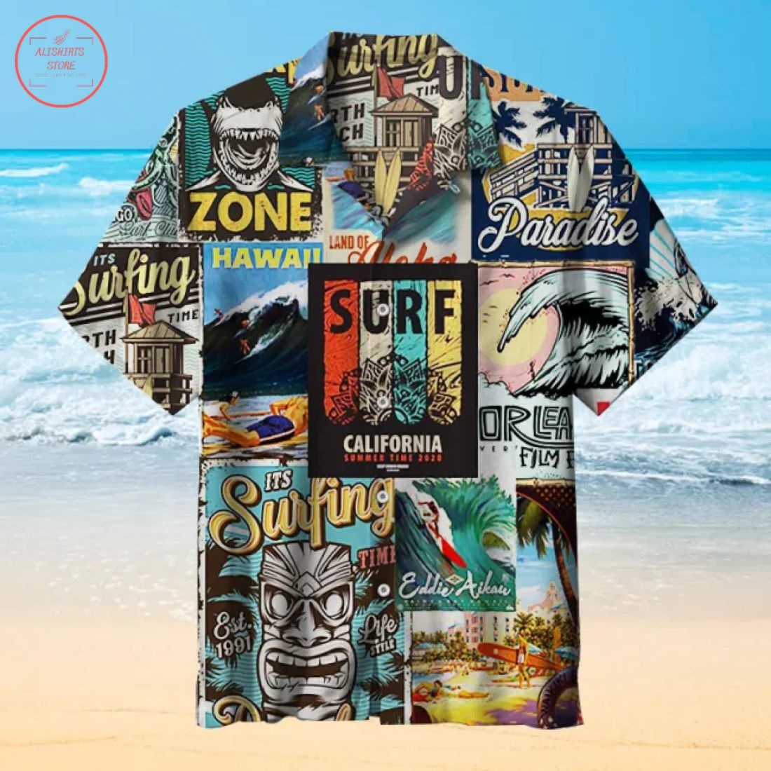 Surf poster Hawaiian Shirt