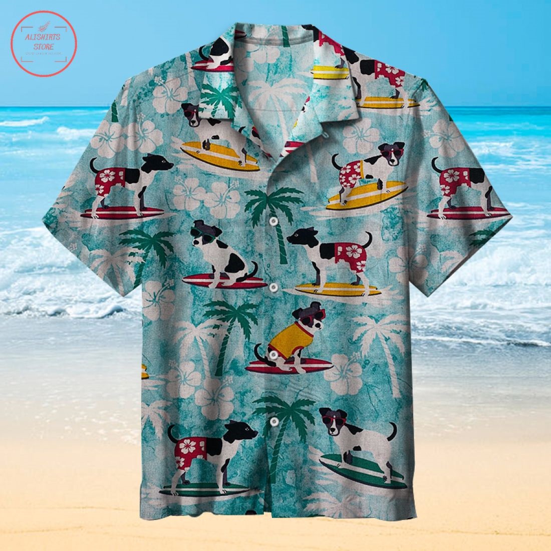 Surfing Dogs Hawaiian Shirts