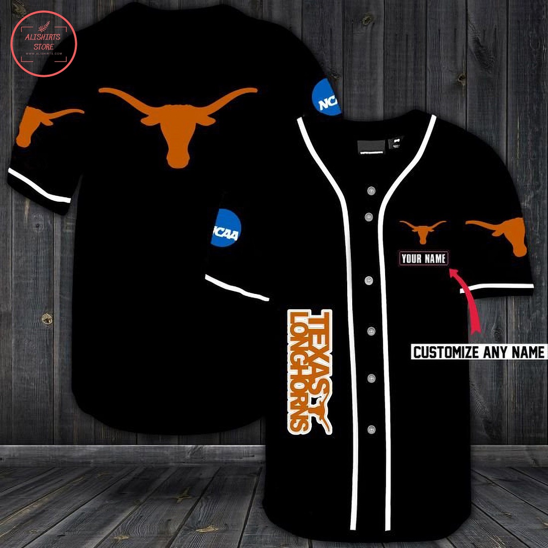 Texas Longhorns Personalized Baseball Jersey