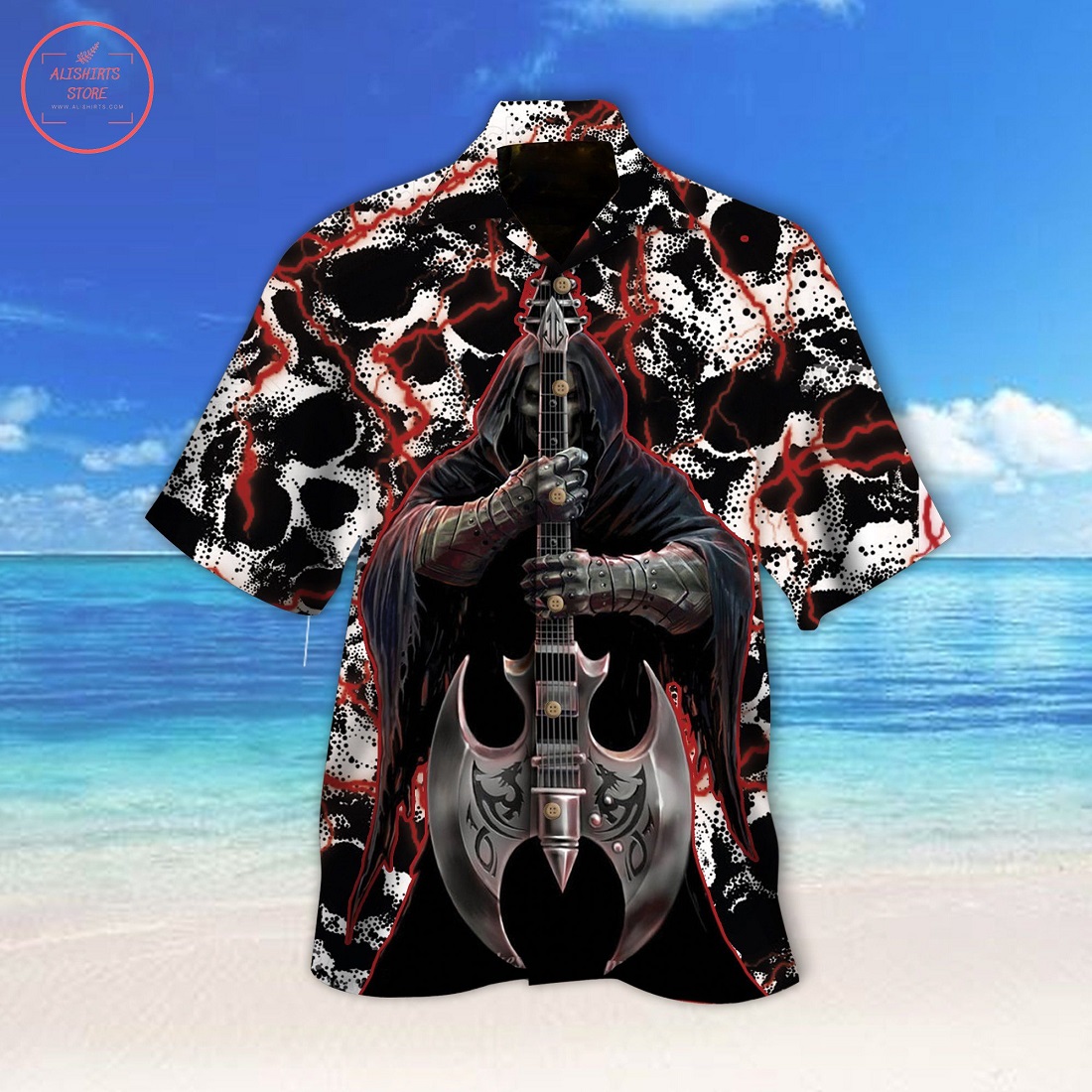 The Death With The Wood Guitar Hawaiian Shirt