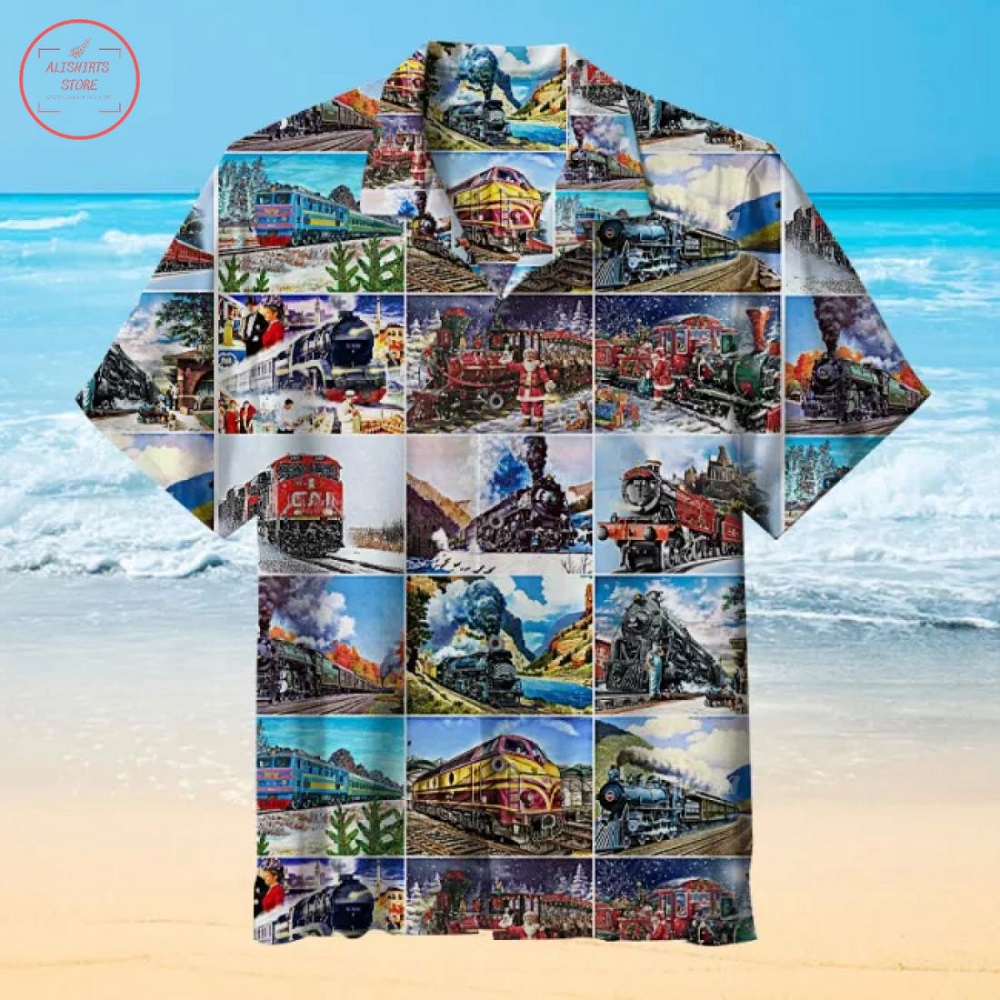 The train pattern Hawaiian Shirt