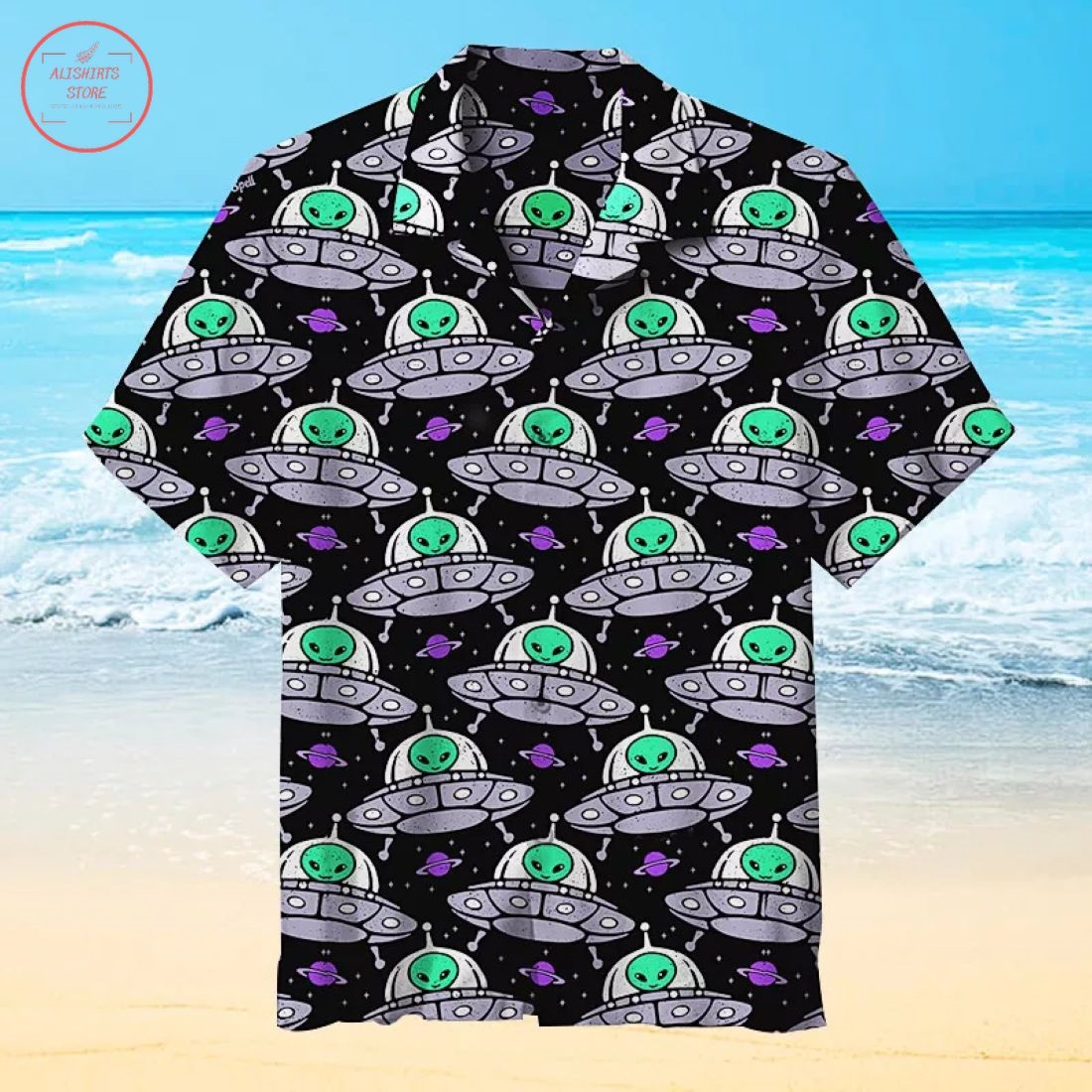 UFO Alien Painting Art Hawaiian Shirts