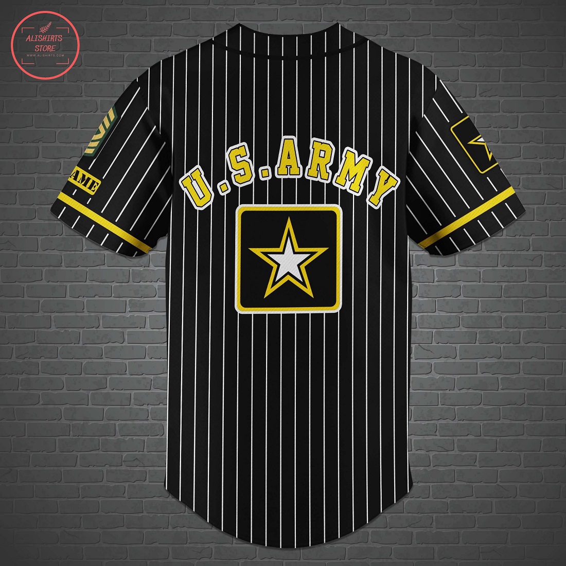 US Army Custom Name Baseball Jersey