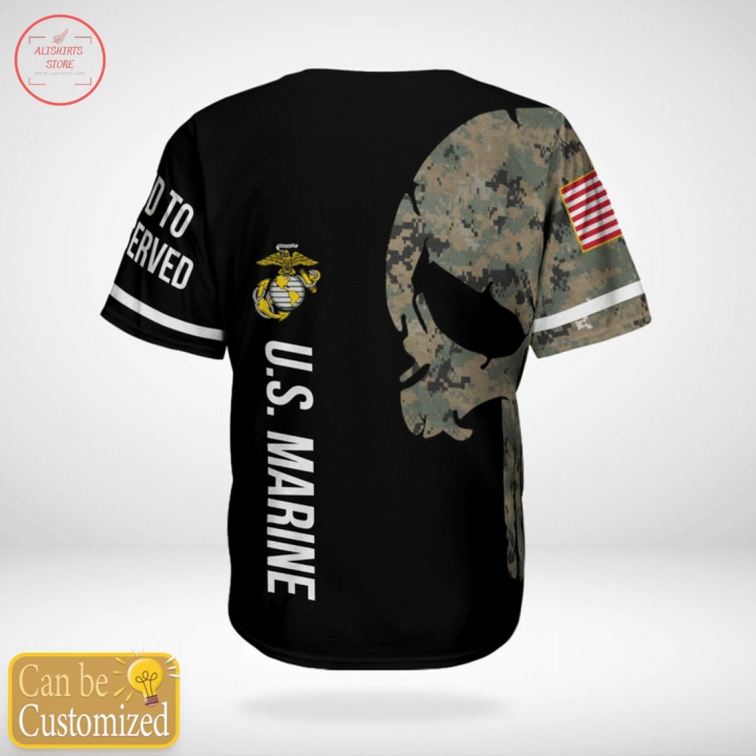 US Marine Personalized Custom Skull Jersey