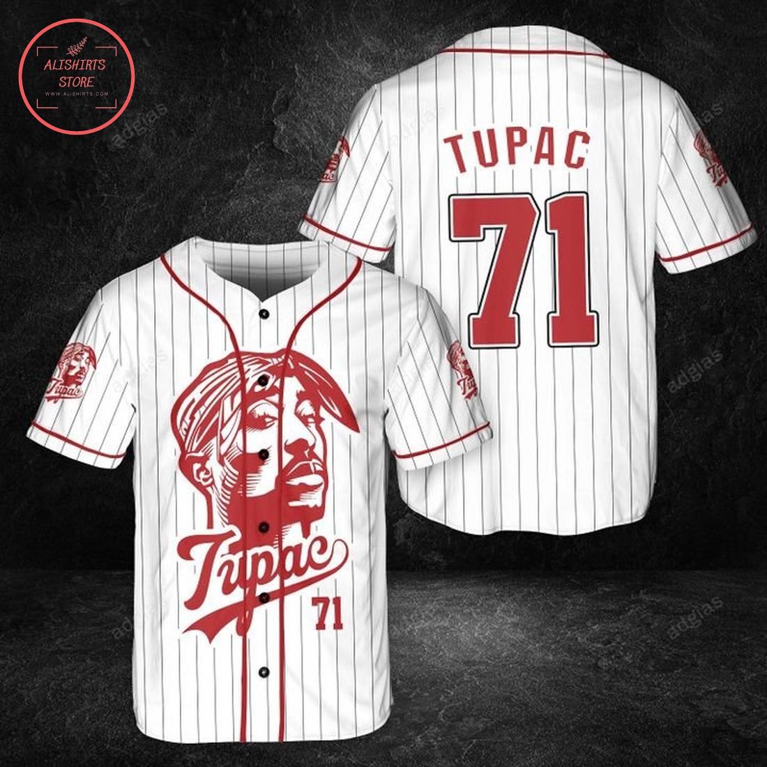 Tupac original stripe baseball Jersey