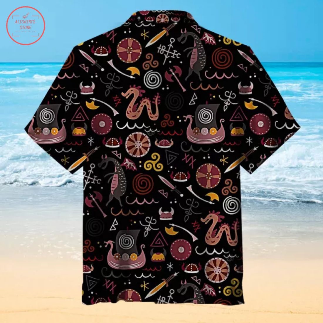 Vikings pattern Hawaiian Shirt