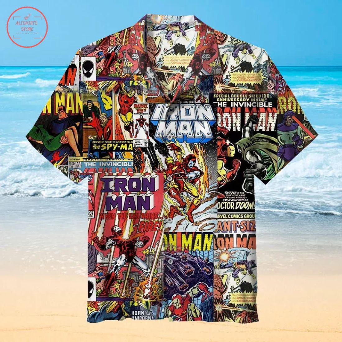 Vintage Comics Iron Man Hawaiian Shirt