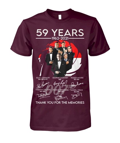 59 years 1962 2021 James Bond Thank You For The Memories Shirt