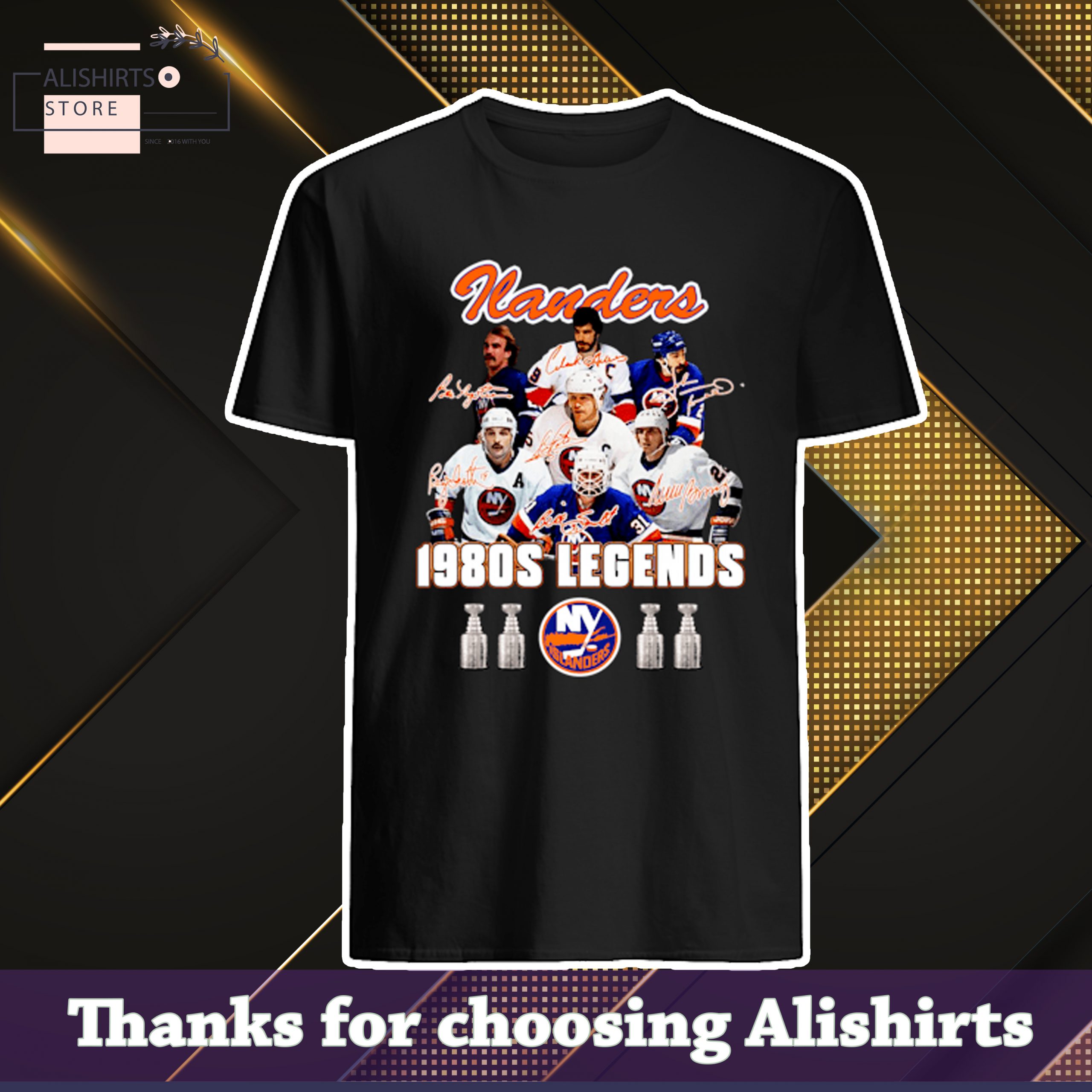 New York Islanders 1980s Legends signatures shirt