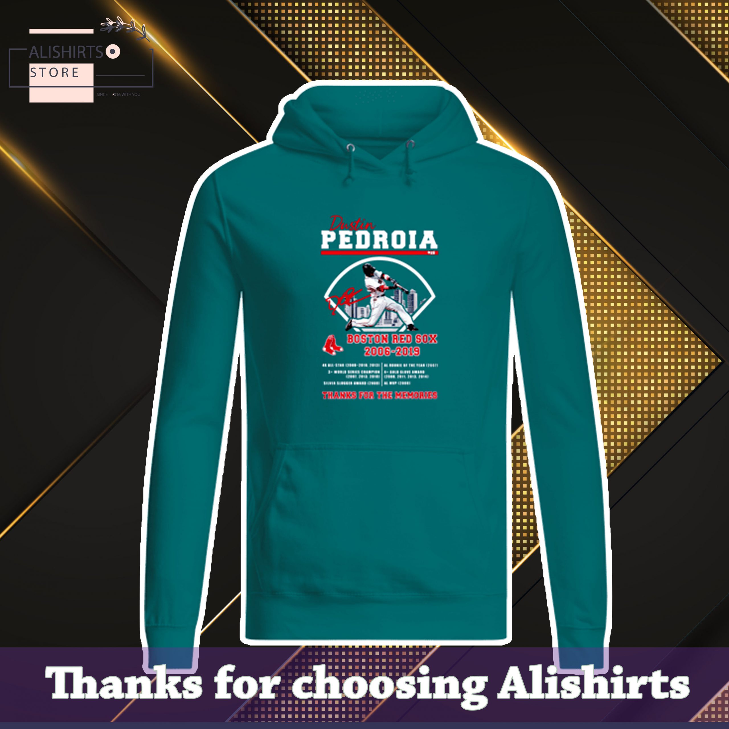 Dustin Pedroia Boston Red Sox 2006 2019 thanks for the memories hoodie