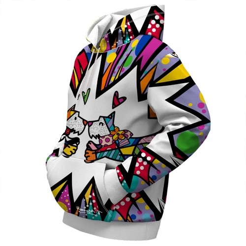 Cute Couple Scotties Love By Britto Pull Over Unisex Hoodie