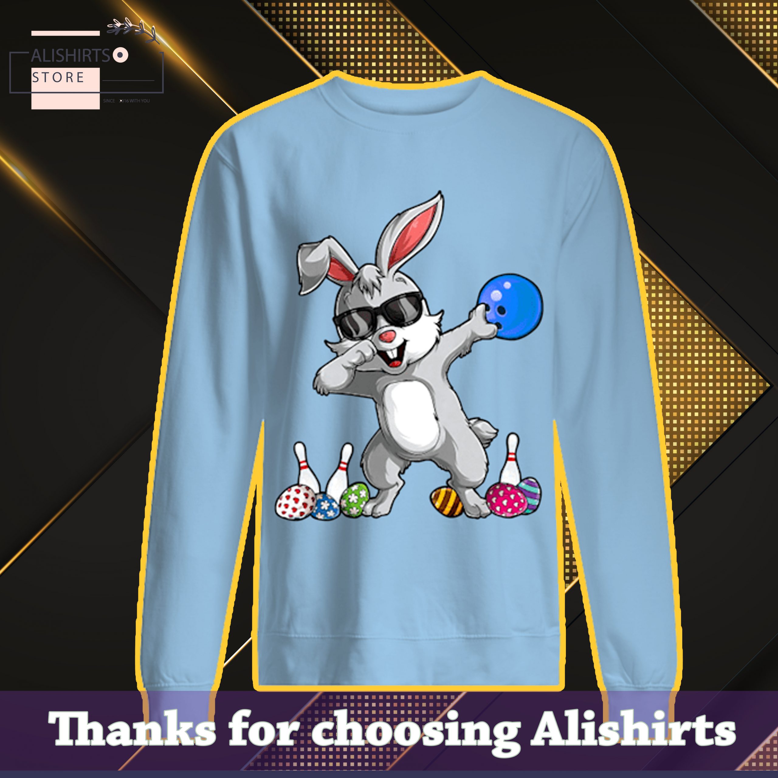 Bowling Dabbing Rabbit Easter Shirt