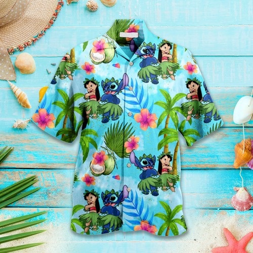 Disney Aloha Stitch Hawaiian Custom Ohana Summer Shirt