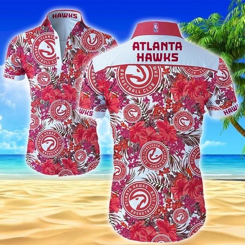 Atlanta Hawks Hawaiian summer men's button shirt
