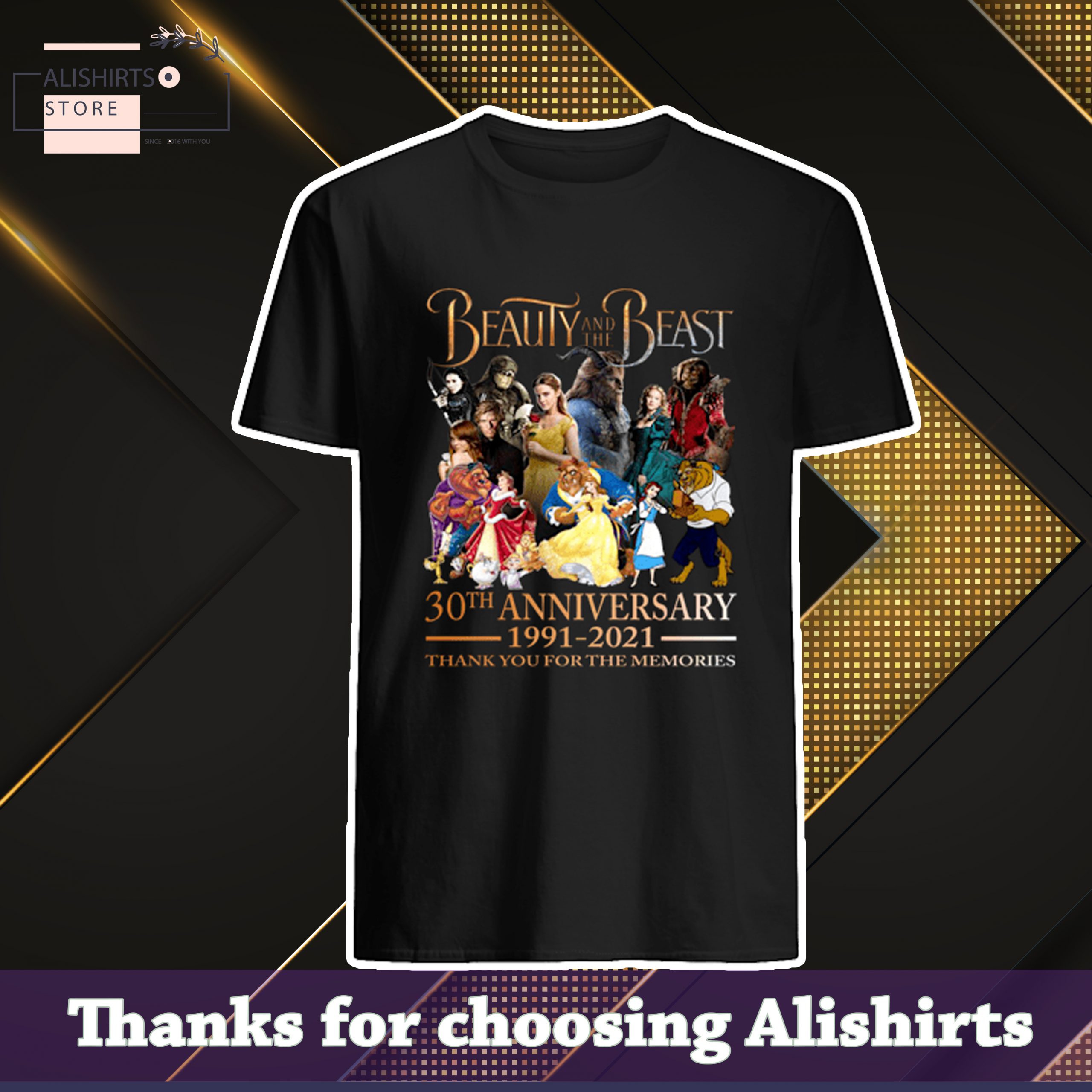 Beauty And The Beast 30th Anniversary 1991 2021 Thank You For The Memories Shirt