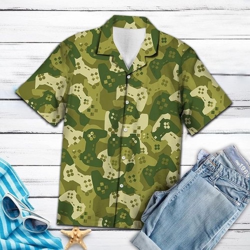 Amazing Camouflage Gaming Joysticks Hawaiian Summer Shirt