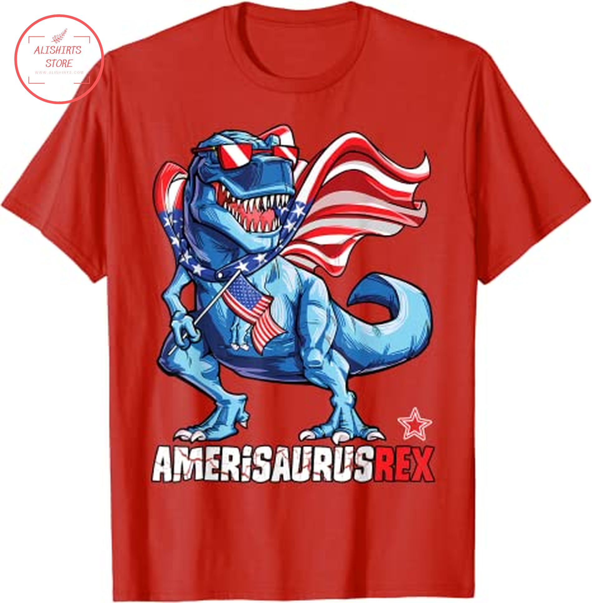 4th of July T rex shirt