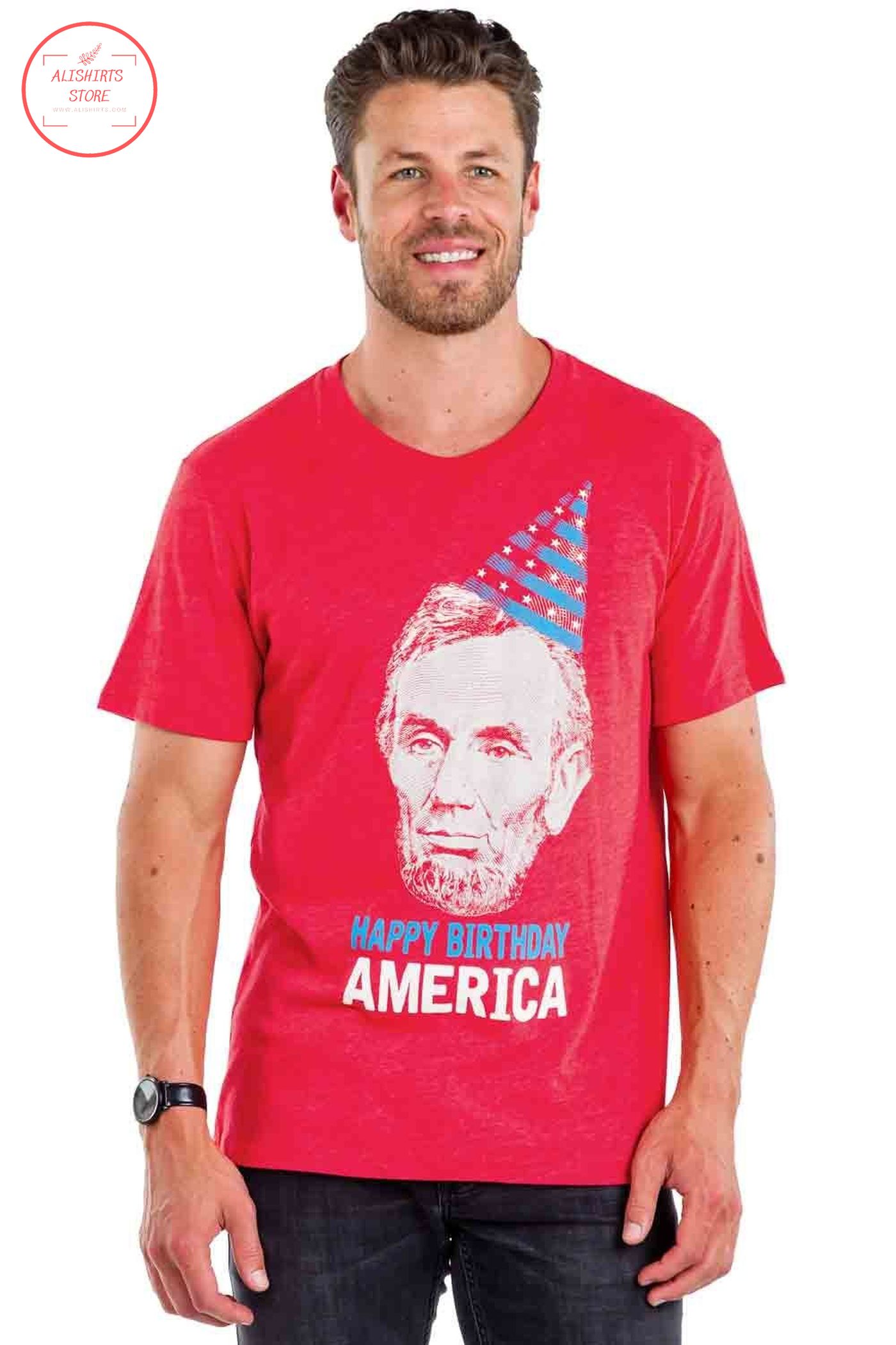 happy birthday america shirt Lincoln 4th of July edition