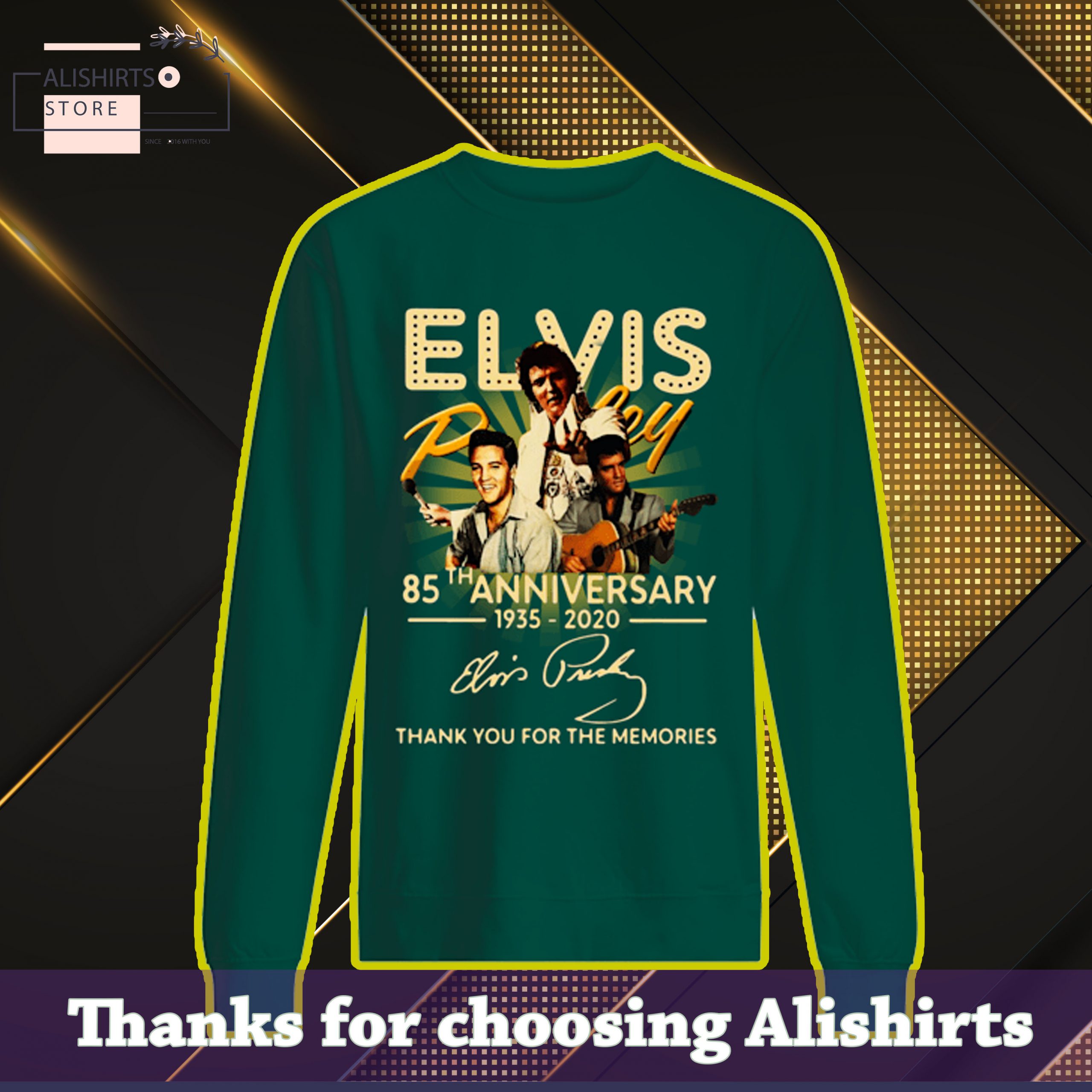 Elvis Presley 85th Anniversary 1935-2020 signature thank you for the memories T-shirt