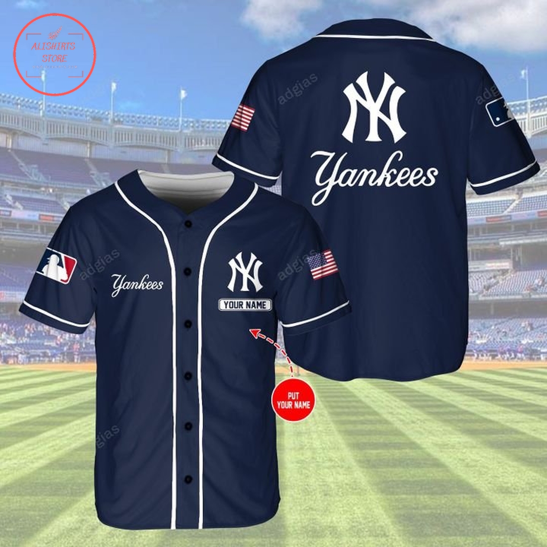 Personalize New York Yankees Navy Baseball Jersey