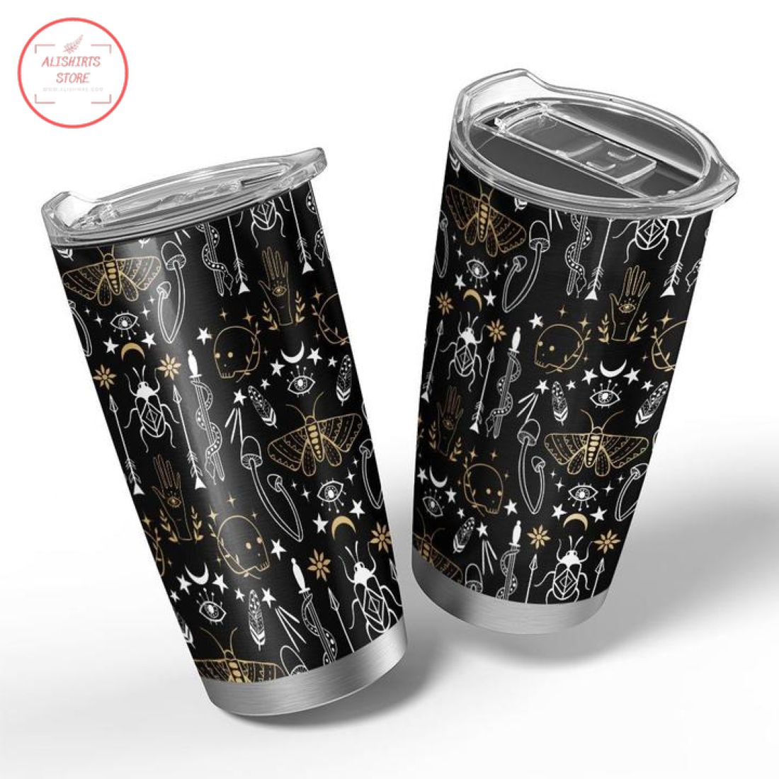 3D Gothic Halloween Pattern Stainless Steel Tumbler